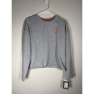 DKNY Womens Grey Heather Long Sleeve Cropped Size M